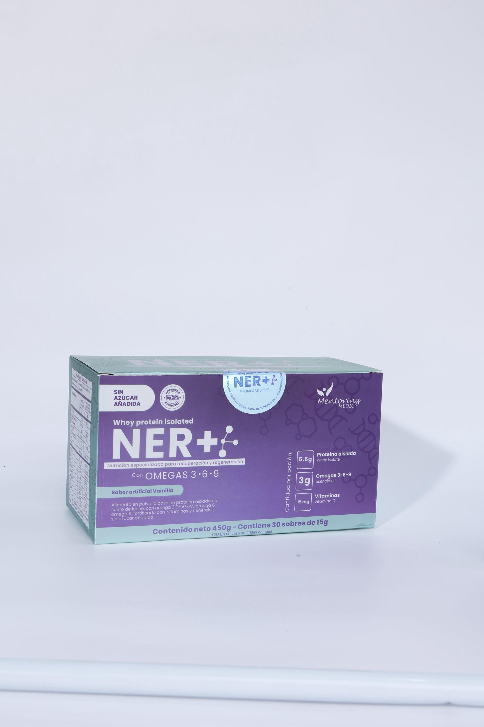 NER+®️ – Proteína Inteligente Postoperatoria con Omegas, Vitaminas y Minerales (Sabor Vainilla, Caja x30 sobres)